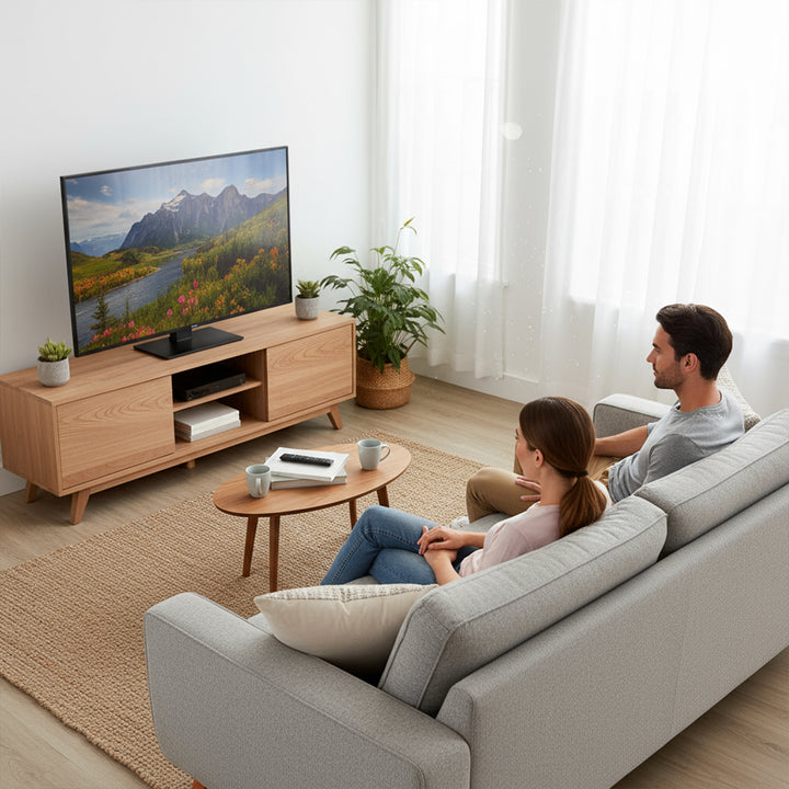 Univerzális TV állvány Maclean, RTV szekrényhez, állvány, max. 40kg, max. VESA 400x400, magasság- és szögbeállítás, 32-65" TV-hez, MC-124