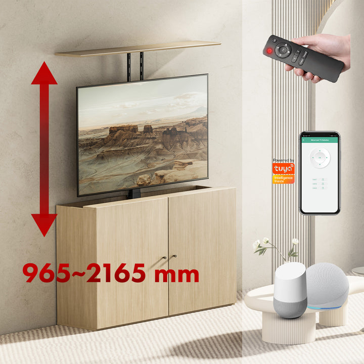 Elektromos mennyezeti és padlófogantyú, kihúzható Maclean, 43''-88''', VESA 600x400, max 60kg, 100-240V AC,50/60Hz