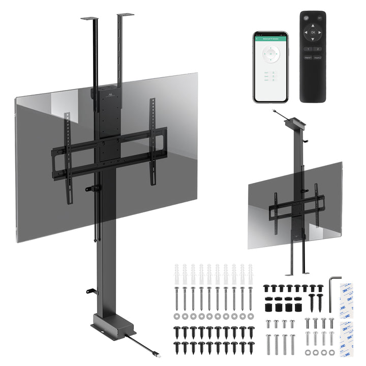Elektromos mennyezeti és padlófogantyú, kihúzható Maclean, 43''-88''', VESA 600x400, max 60kg, 100-240V AC,50/60Hz