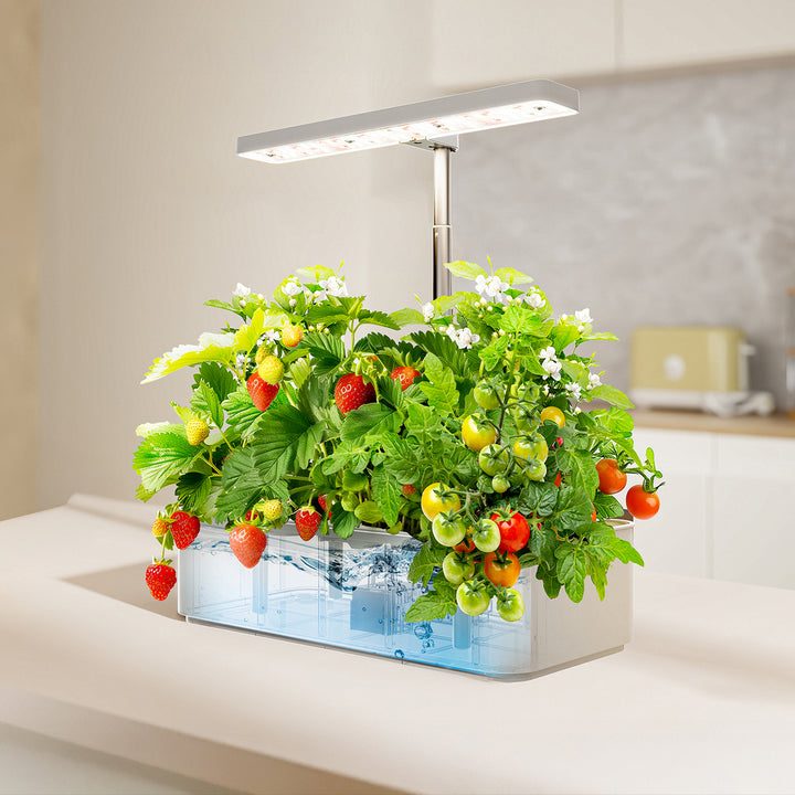 GreenBlue intelligens beltéri növénytermesztő rendszer, SMART edény, 4 literes kapacitás, 12 növényhez, teljes spektrumú LED, GB133