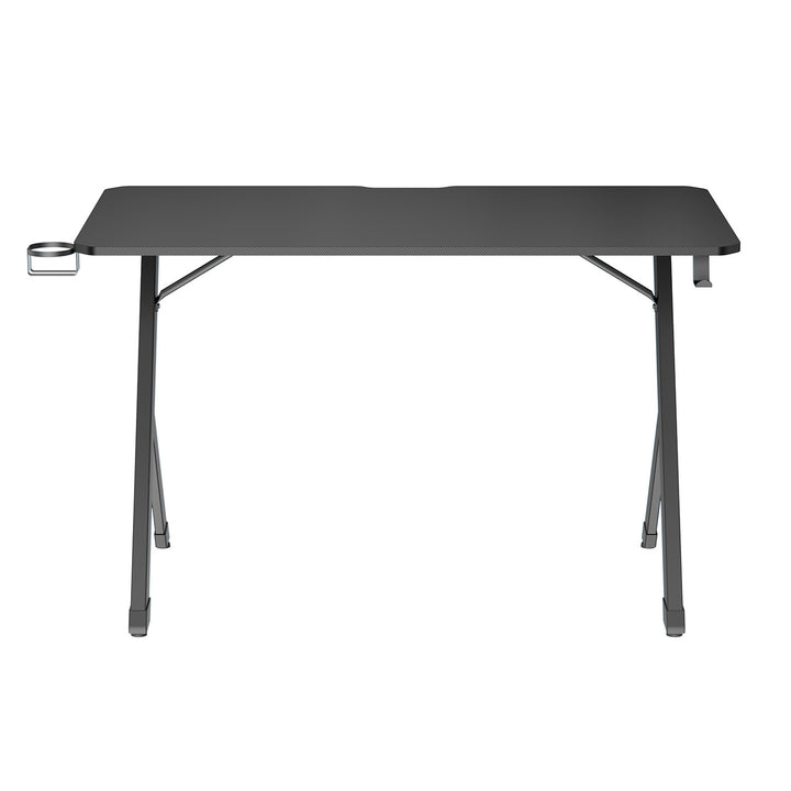 NanoRS játékasztal, fekete, fejhallgató- és pohártartóval, max. 75kg, méretek 1200x600x750mm, RS101