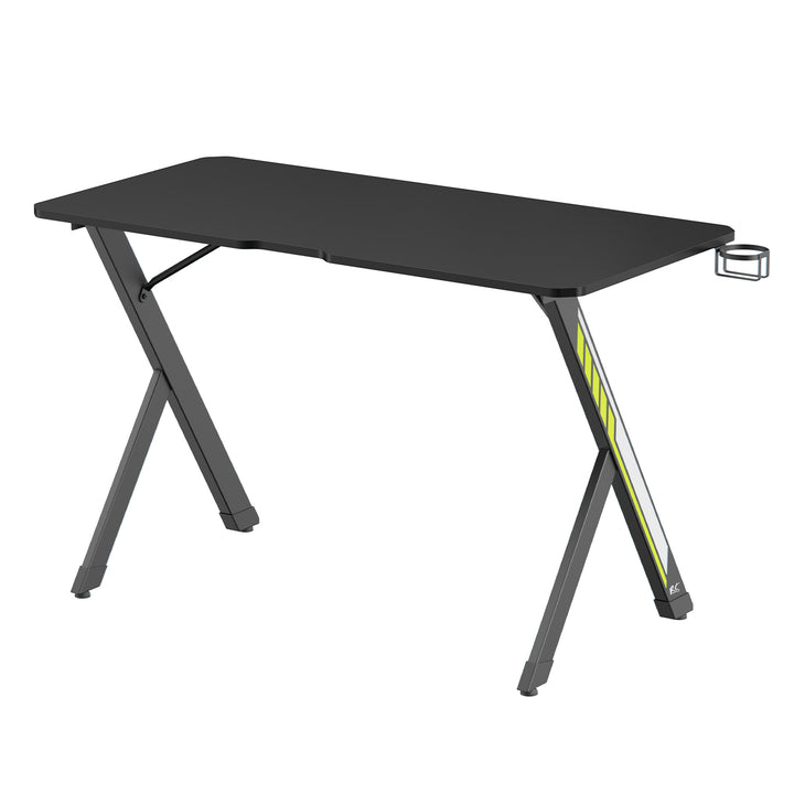 NanoRS játékasztal, fekete, fejhallgató- és pohártartóval, max. 75kg, méretek 1200x600x750mm, RS101