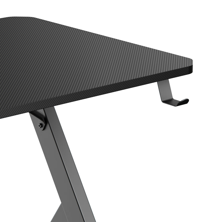 NanoRS játékasztal, fekete, fejhallgató- és pohártartóval, max. 75kg, méretek 1200x600x750mm, RS101