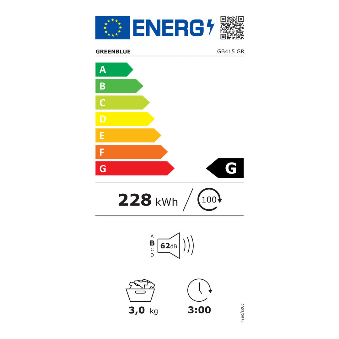GreenBlue elektromos dobos ruhaszárító, 3 kg-os kapacitás, GB415 GR
