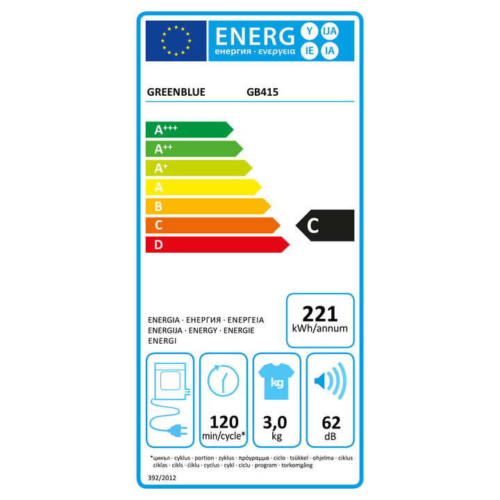 GreenBlue elektromos szárítógép, 3 kg-os töltet, GB415 GR