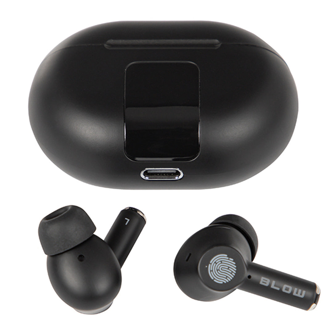 BLOW vezeték nélküli fejhallgató, Bluetooth 5.3, LED kijelző, ENC rendszer, PRO ENC BLACK
