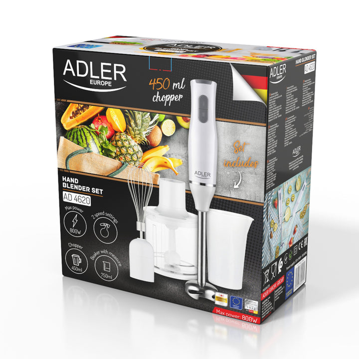 Adler botmixer, 2 sebességfokozat, fehér, 800W, AD 4620