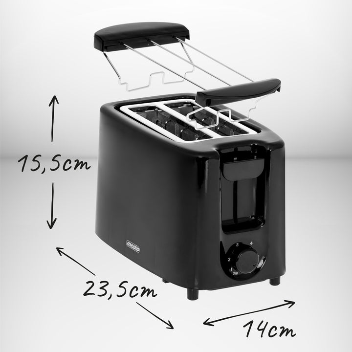 Mesko kenyérpirító, 2 szeletes kenyérpirító, 900W, fekete, MS 3220