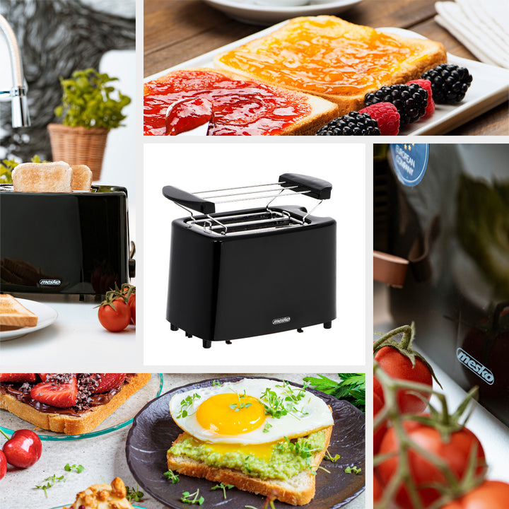Mesko kenyérpirító, 2 szeletes kenyérpirító, 900W, fekete, MS 3220