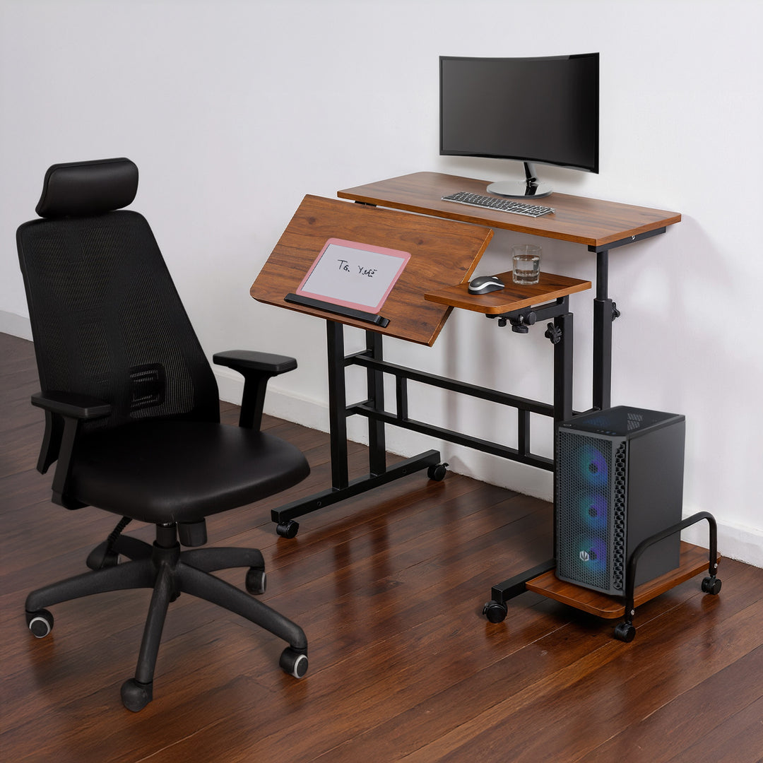 Maclean mobil laptop asztal, fekete, 80x60cm-es lap, 50kg max, magasságállítás 67-115 cm, MC-124 B
