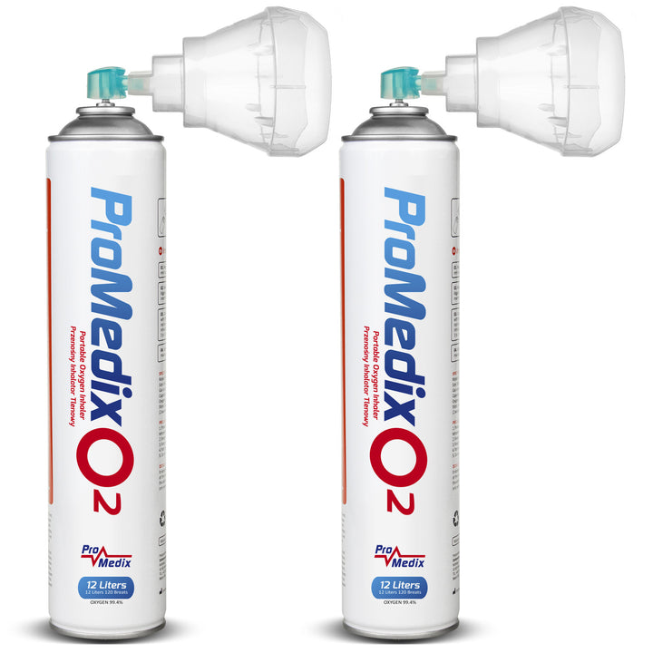 Hordozható 99,4%-os oxigén inhaláló konzerv Promedix 12L, PR-994, 2 db