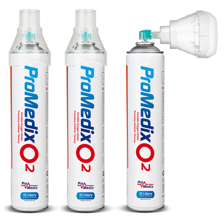 Hordozható 99,4%-os oxigén inhaláló konzerv Promedix 12L, PR-994, 3 db
