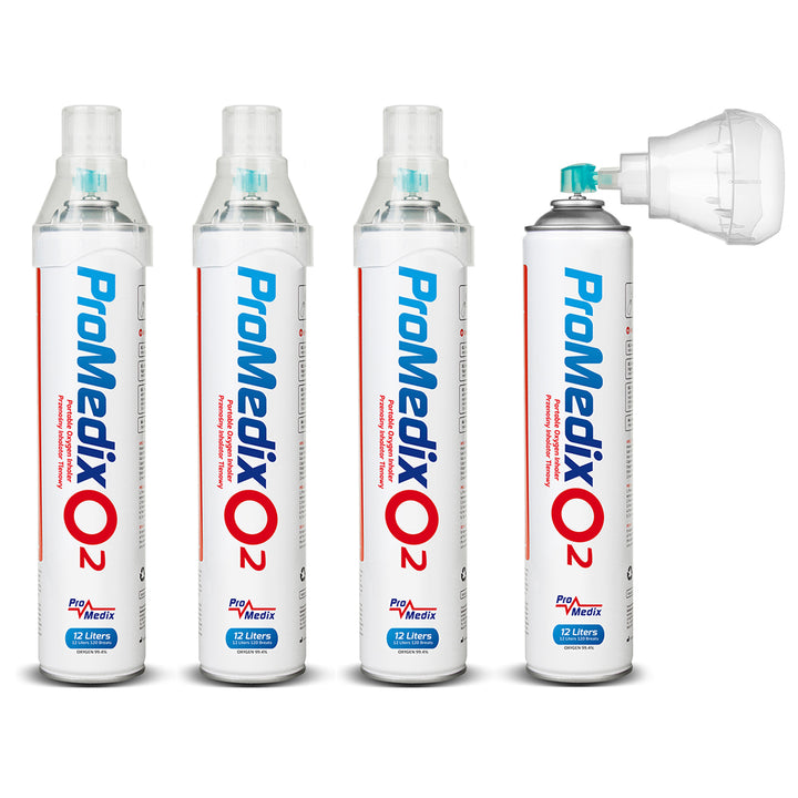 Hordozható 99,4%-os oxigén inhaláló konzerv Promedix 12L, PR-994, 4 db