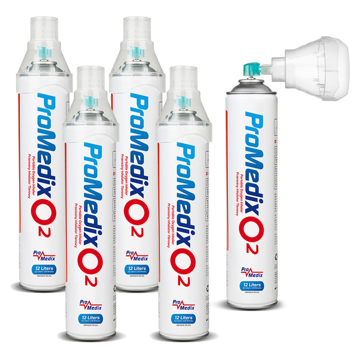 Hordozható 99,4%-os oxigén inhaláló konzerv Promedix 12L, PR-994, 5 db