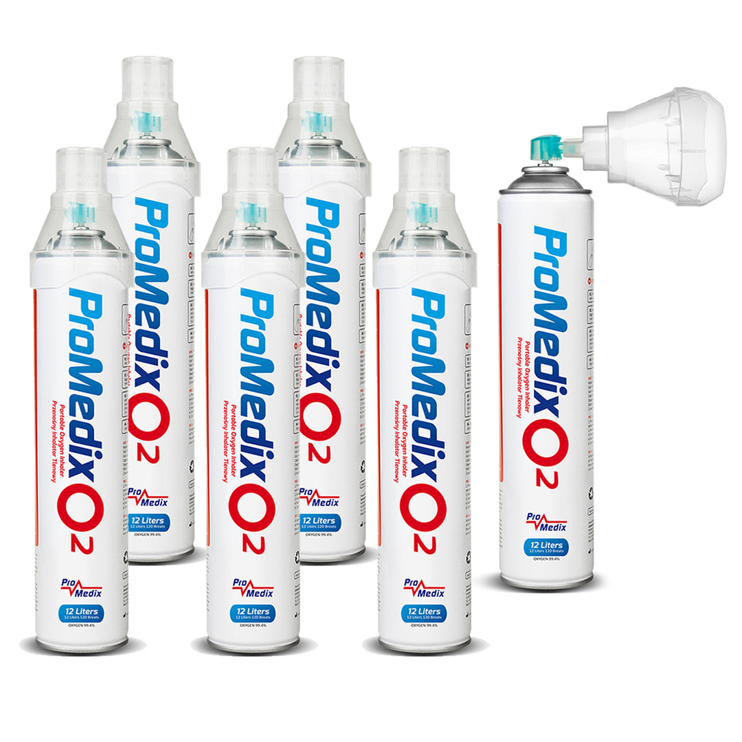Hordozható 99,4%-os konzerv oxigén inhalátor Promedix 12L, PR-994, 6 db