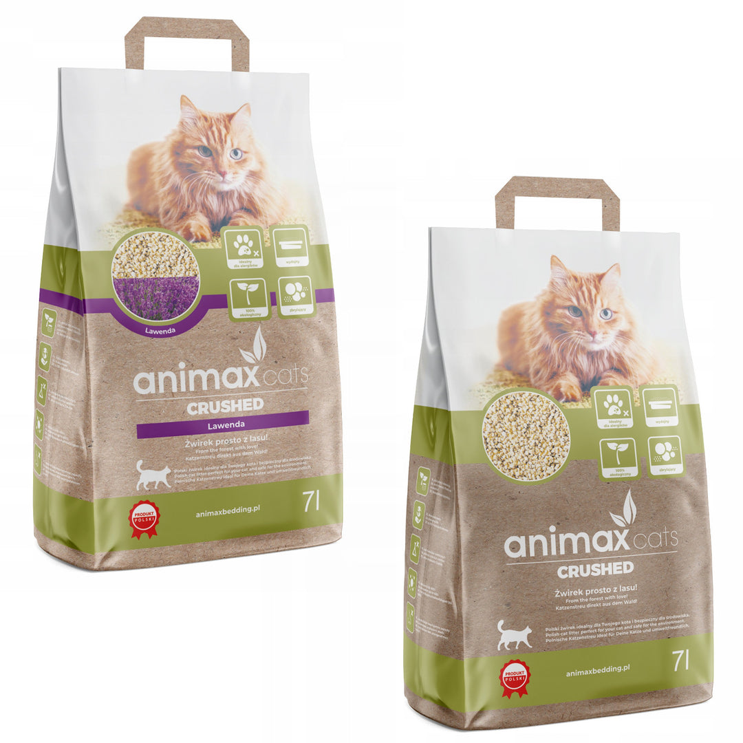 Csomós alom, levendula, zúzott, 7 liter + Csomós alom, Classic, zúzott, 7 liter, Animax