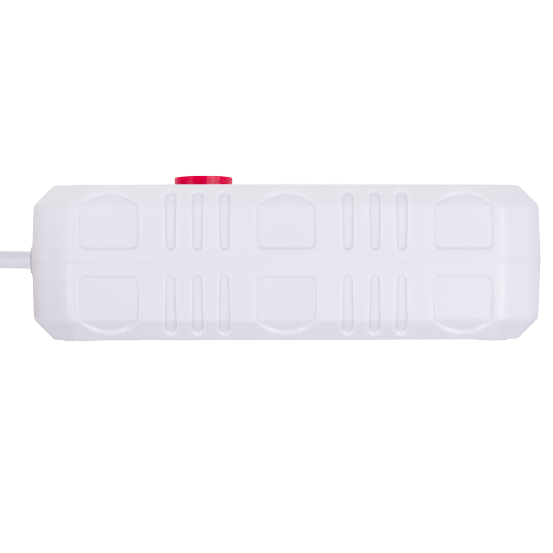 Maclean konnektor, hosszabbító kábel 2 aljzat + 3xUSB, 110-240V AC 50/60Hz, 2.1A max 2500W, 3 m, fehér, MCE388 W