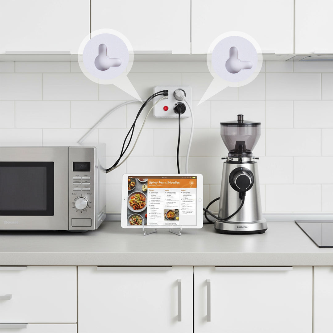 Maclean konnektor, hosszabbító kábel 2 aljzat + 3xUSB, 110-240V AC 50/60Hz, 2.1A max 2500W, 3 m, fehér, MCE388 W