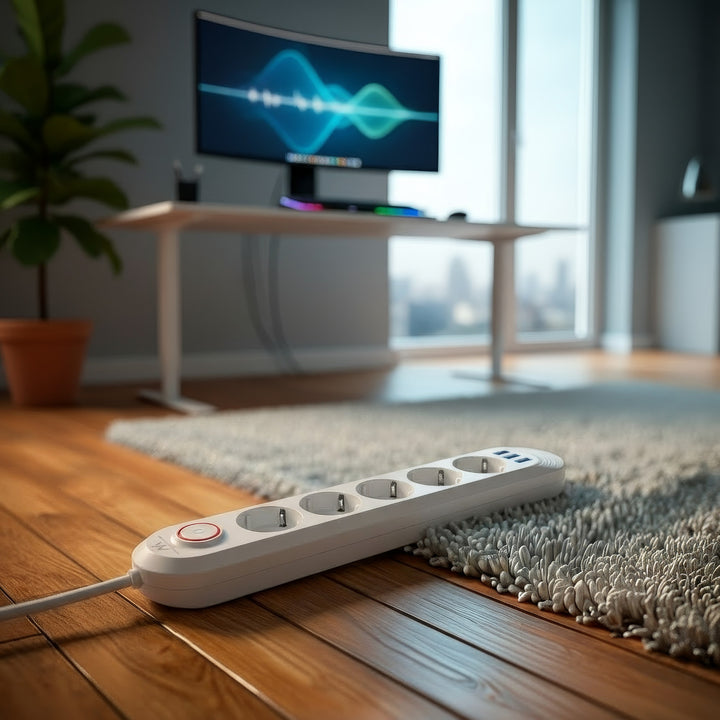 Maclean hálózati szalag, 5 aljzatos hosszabbító kábel + 3xUSB, 110-240V AC 50/60Hz, 2.1A max 2500W, 1.5m, fehér, MCE395 W