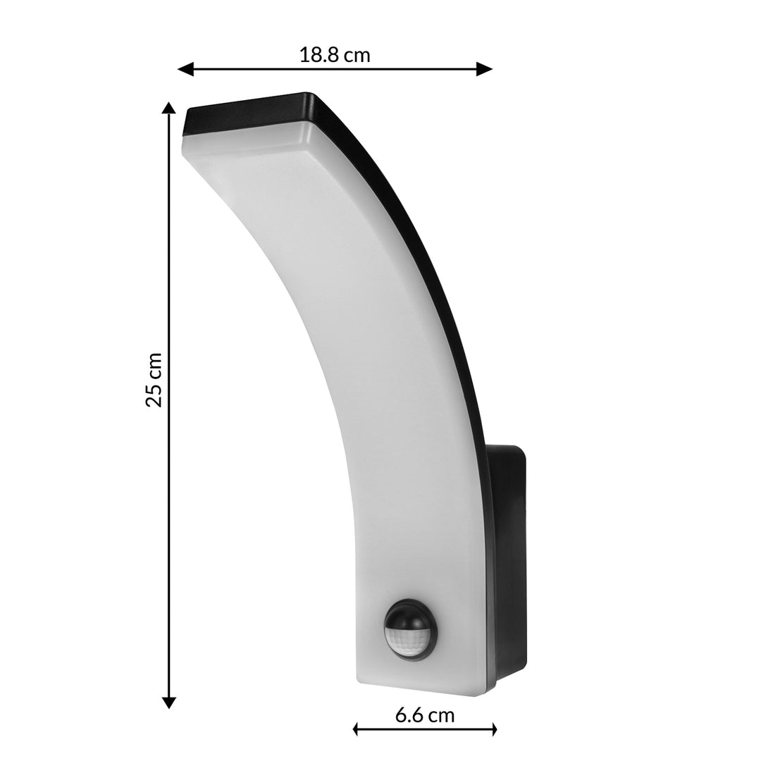 Maclean mozgásérzékelő LED lámpa, PIR mozgásérzékelő, fekete, 20W, IP65, 2000lm, semleges fehér (4000K) MCE512 B, 4 db