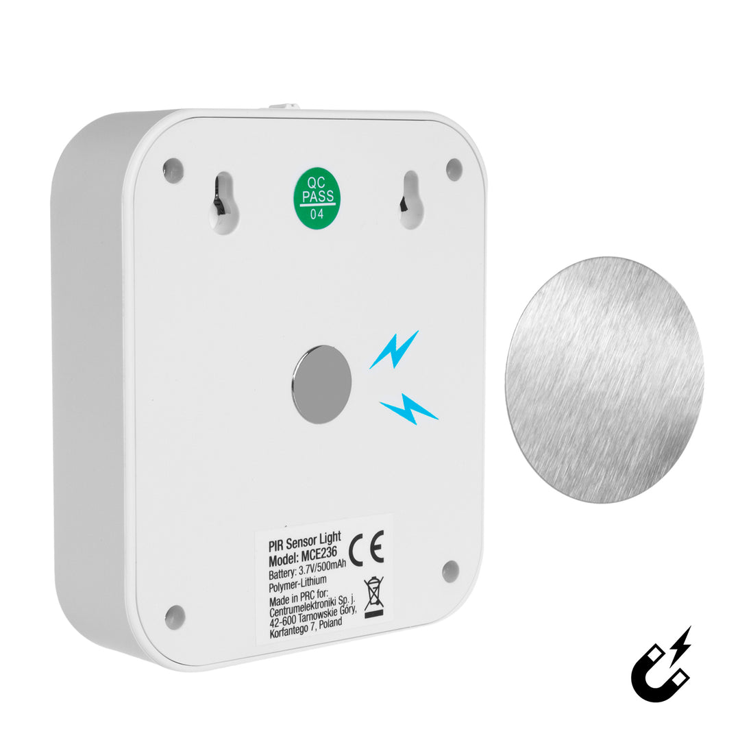 Maclean LED lépcsőfény, mozgásérzékelővel, 4000K hőmérséklet, 3,7V/500mAh, 4 LED, hatótávolság 3-4m, MCE236, 4 db