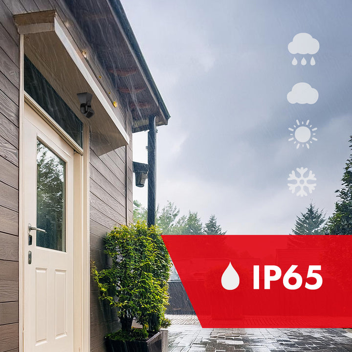 Maclean PIR mozgásérzékelő, infravörös, IP65, fekete, fekete burkolattal, hatótávolság 12 m, MCE201 B/B