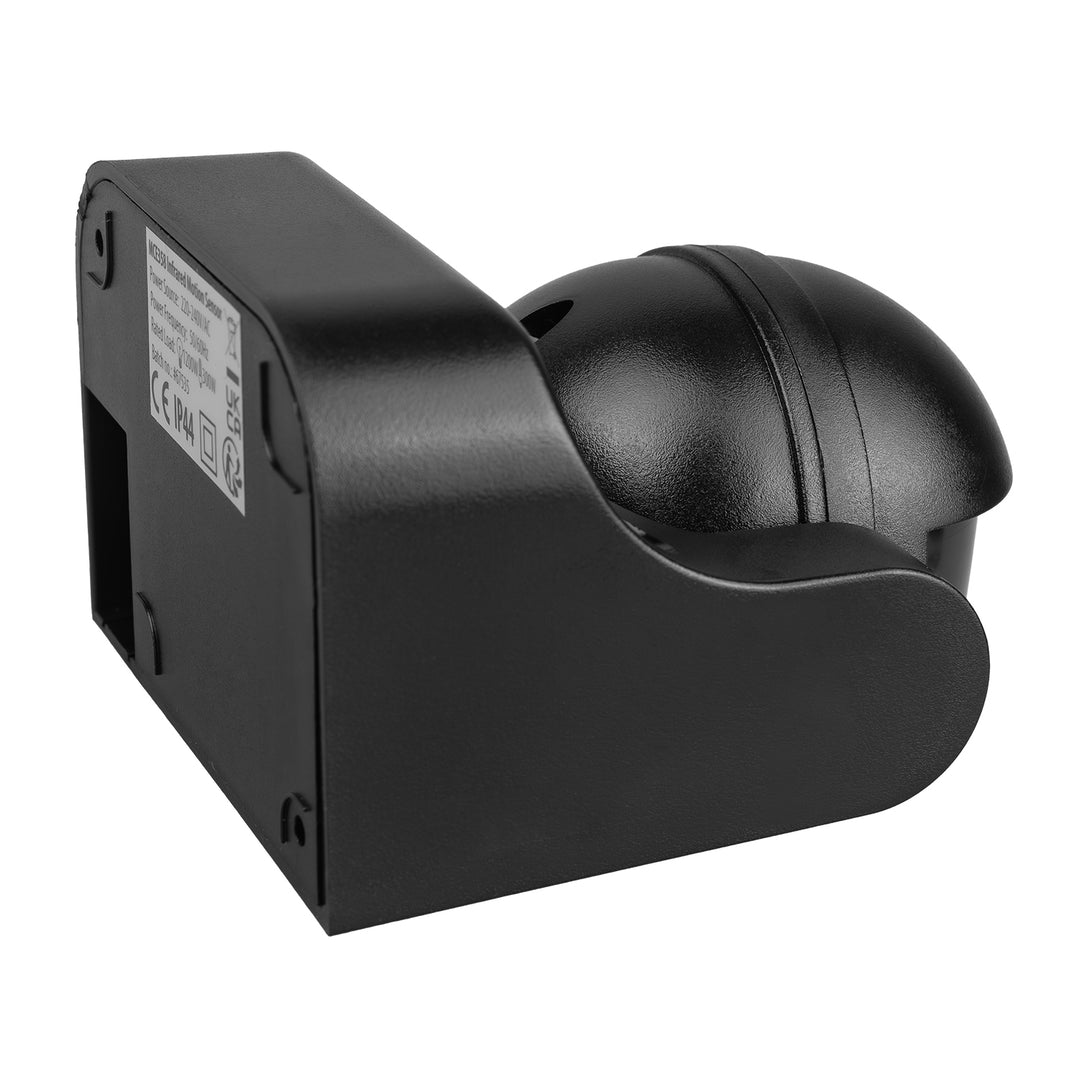 Maclean PIR mozgásérzékelő, infravörös, IP44, fekete, fekete burkolattal, hatótávolság 12 m, max. terhelés 300/1200 W, MCE358 B/B