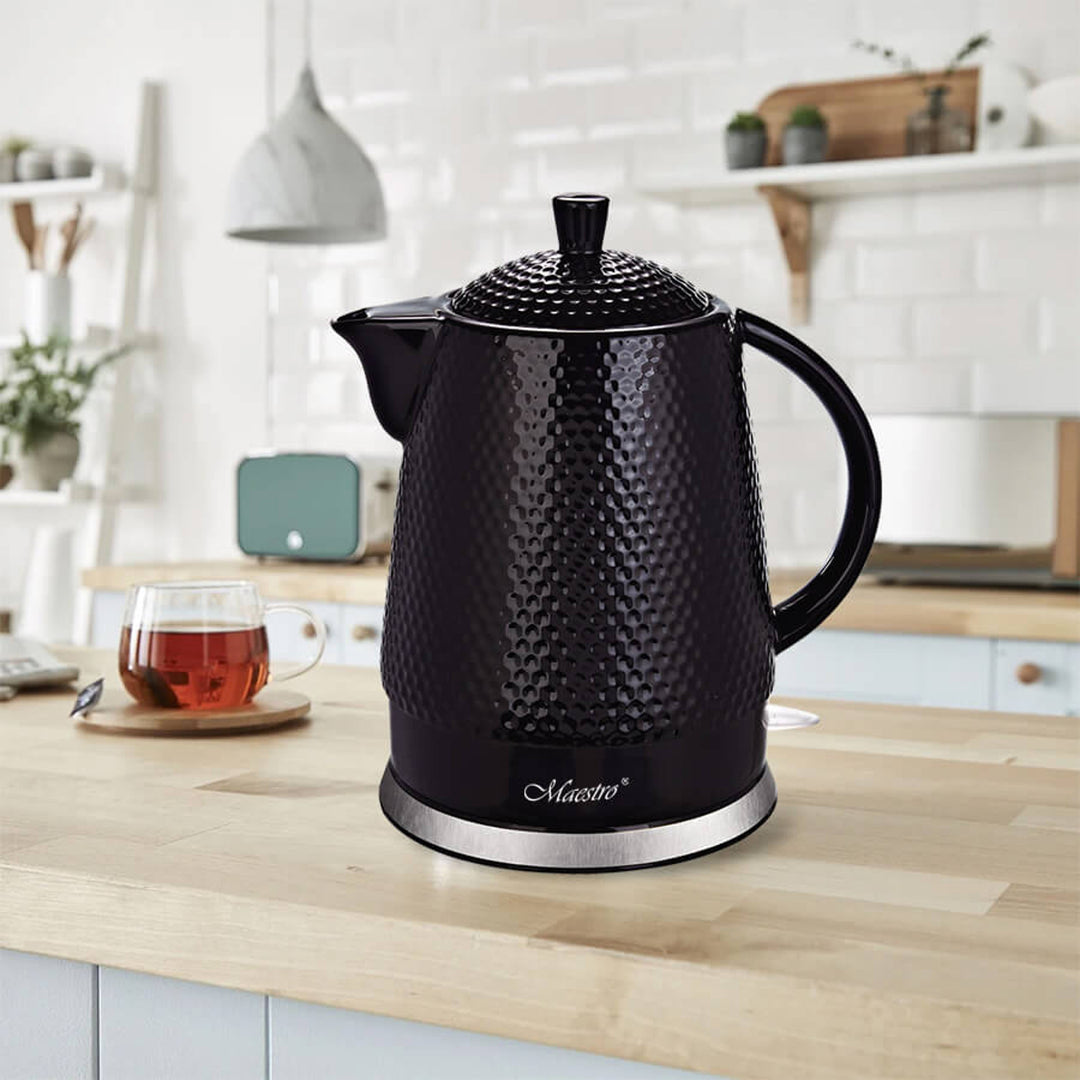 Maestro kerámia vízforraló, 1,5 literes kapacitás, 1500W, fekete, MR069 UK dugó