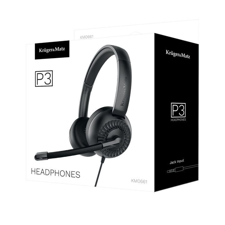 Mikrofonos fejhallgató számítógéphez (3,5 mm-es jack) Kruger&Matz P3