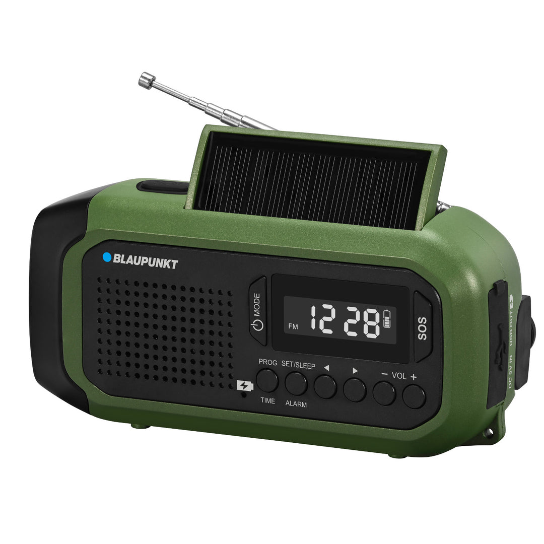 Blaupunkt hálózati/akkumulátoros rádió, LED-es zseblámpa, SOS jelzés, antenna, ER20