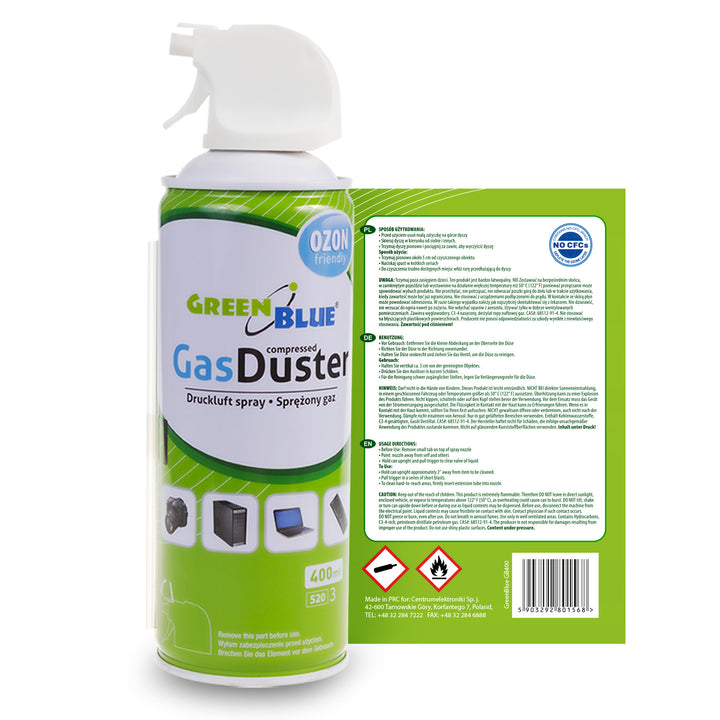Sűrített levegő GreenBlue GB400 400ml pisztolyporlasztó - pisztoly spray, 9 db