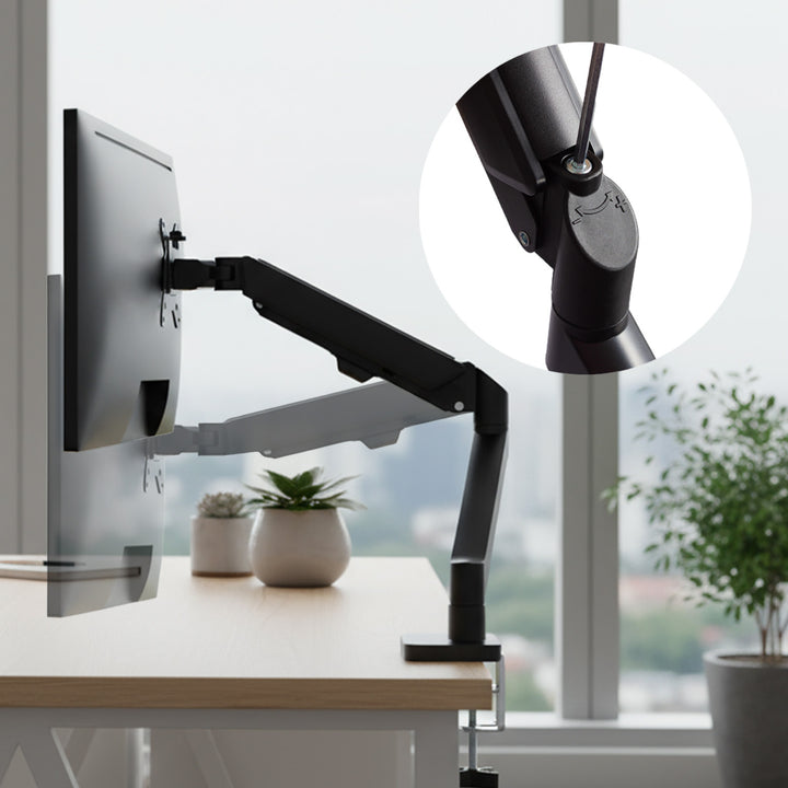 Maclean monitor tartó, gázrugós, 17"-32", 2-10kg, fekete, MC-133