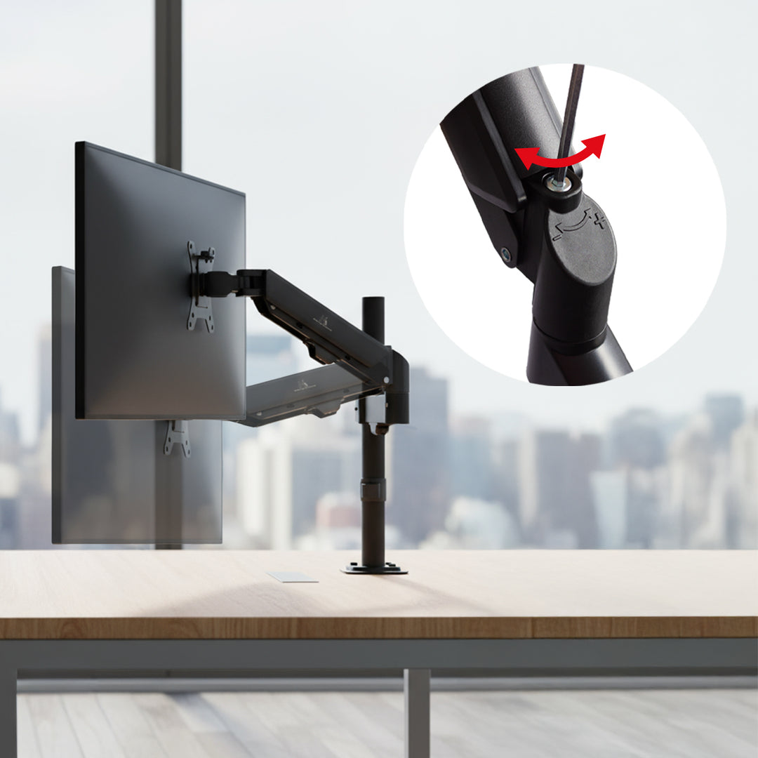 Maclean monitor tartó, gázrugós, 17"-32", 2-10kg, fekete, MC-135