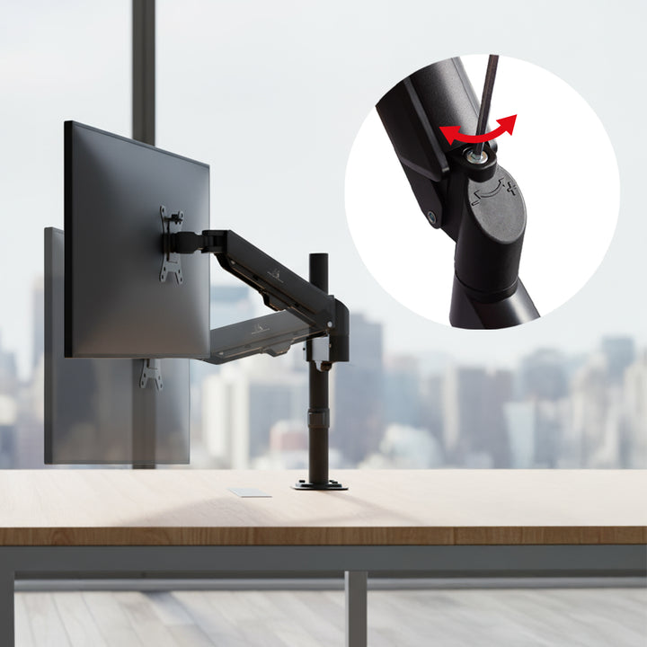 Maclean monitor tartó, gázrugós, 17"-32", 2-10kg, fekete, MC-135