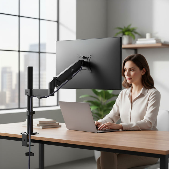 Maclean monitor tartó, gázrugós, 17"-32", 2-10kg, fekete, MC-135