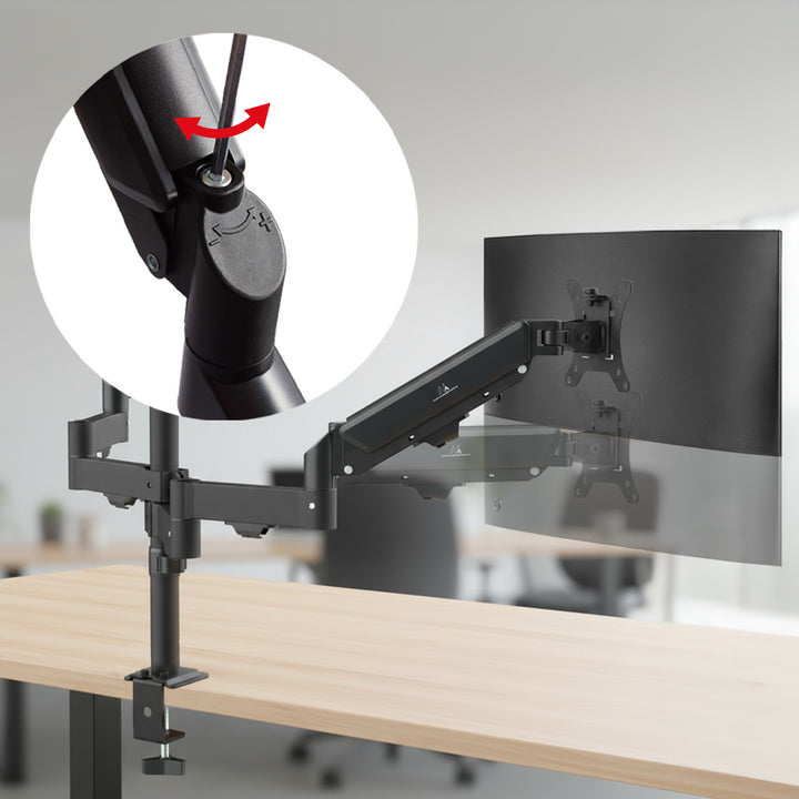 Tartó 3 Maclean monitorhoz, gázrugós, 17"-27", 2-8kg, fekete, MC-137