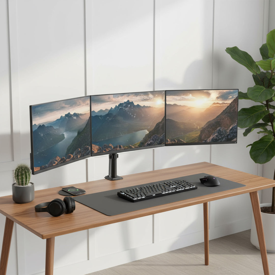 Tartó 3 Maclean monitorhoz, gázrugós, 17"-27", 2-8kg, fekete, MC-137