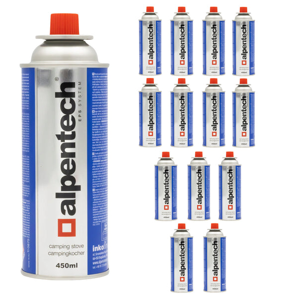Alpentech 433 ml-es gázpatron, EN417 szabványnak megfelelő, izobután, EPS rendszer, IK301, 14 darab