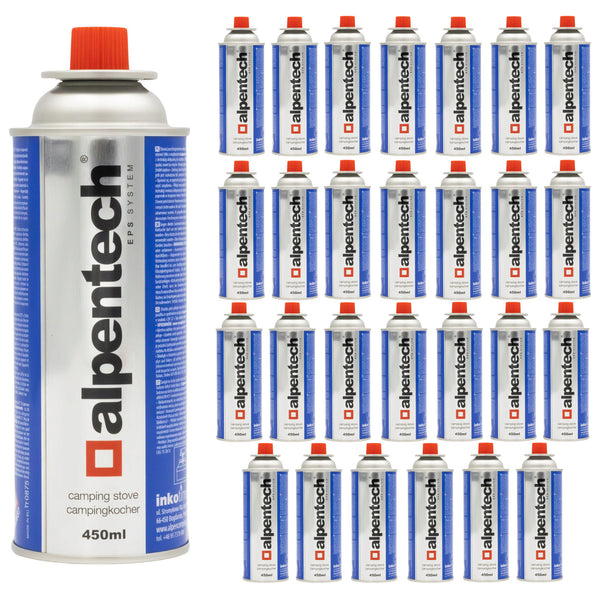 Alpentech 433 ml-es gázpatron, EN417 szabványnak megfelelő, izobután, EPS rendszer, IK301, 28 darab