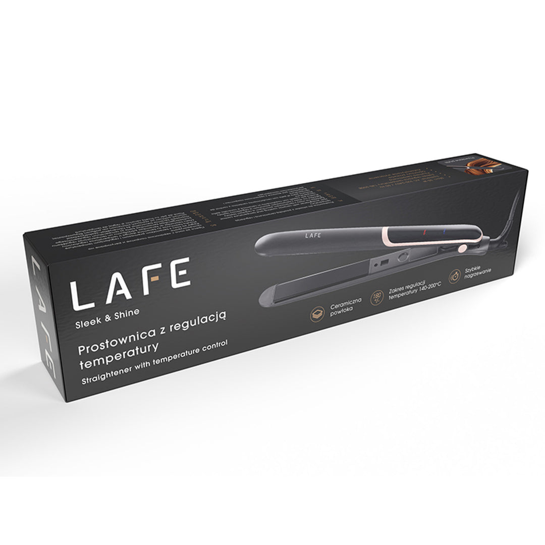 LAFE hőmérséklet-szabályozható egyenesítő, 35W, kerámia bevonat, Sleek & Shine egyenesítőgép