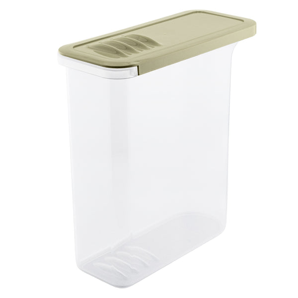 BranQ élelmiszertartály, 2,5l, átlátszó, olajzöld fedél, Shark