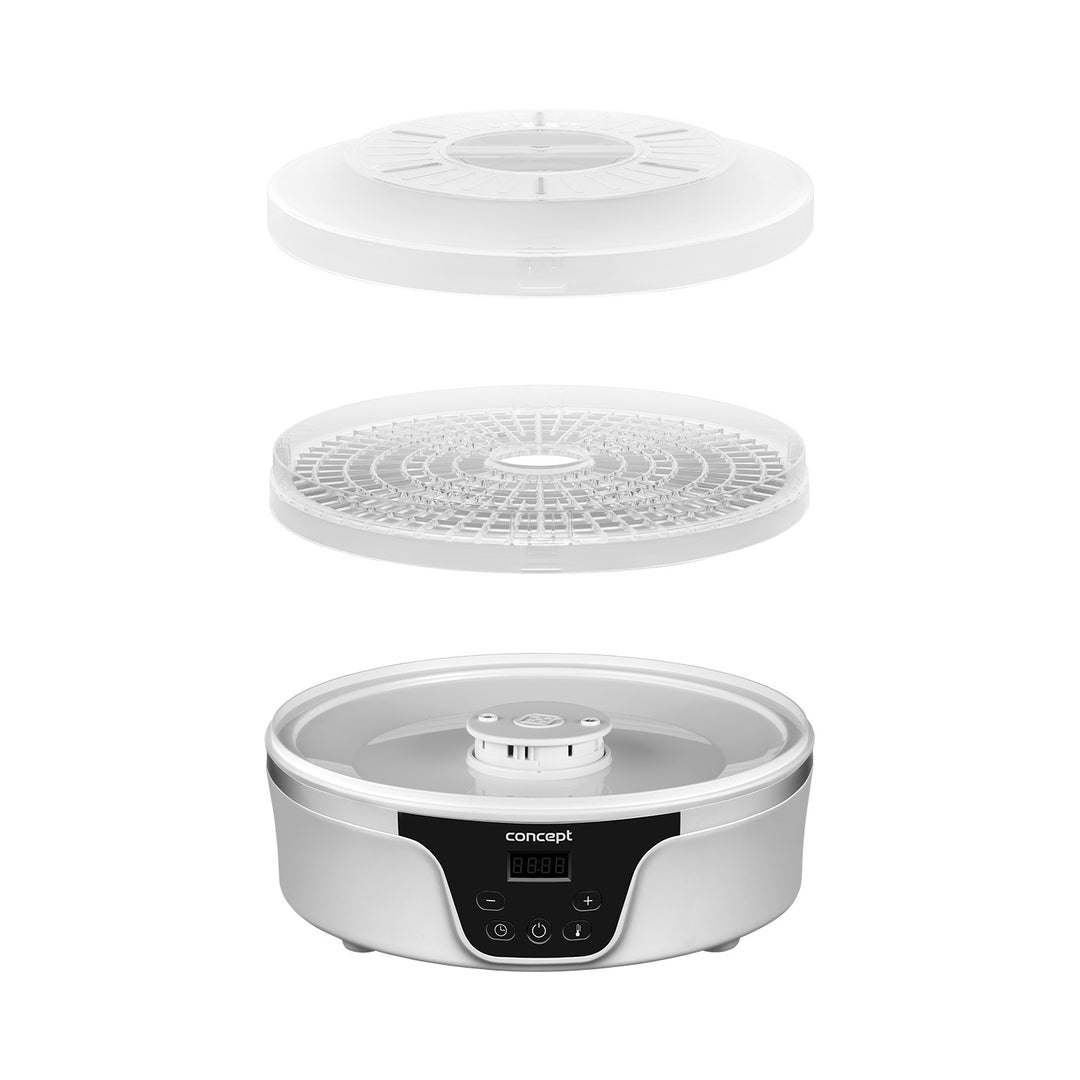 Gomba-, gyümölcs- és fűszernövényszárító Concept, 380W, 7 szita, digitális vezérlés, SO2090