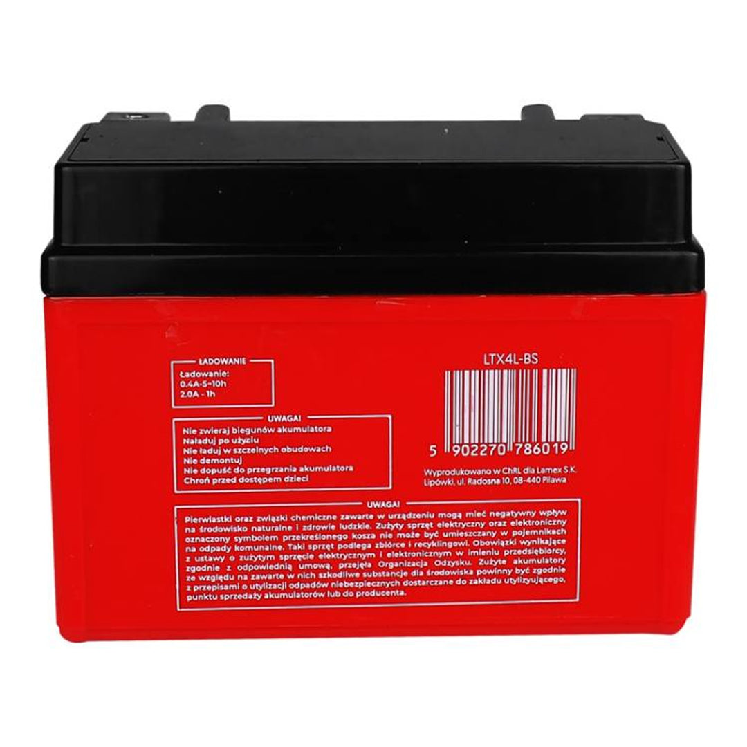 Lamex gél akkumulátor, motorkerékpár, 12V, 4Ah, LTX4L-BS