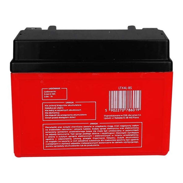 Lamex gél akkumulátor, motorkerékpár, 12V, 4Ah, LTX4L-BS