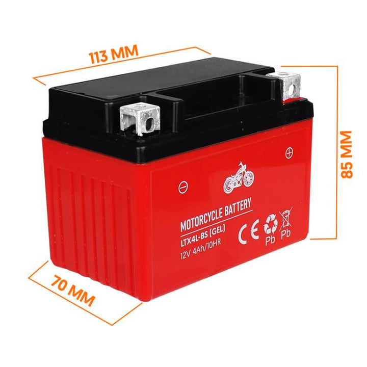 Lamex gél akkumulátor, motorkerékpár, 12V, 4Ah, LTX4L-BS