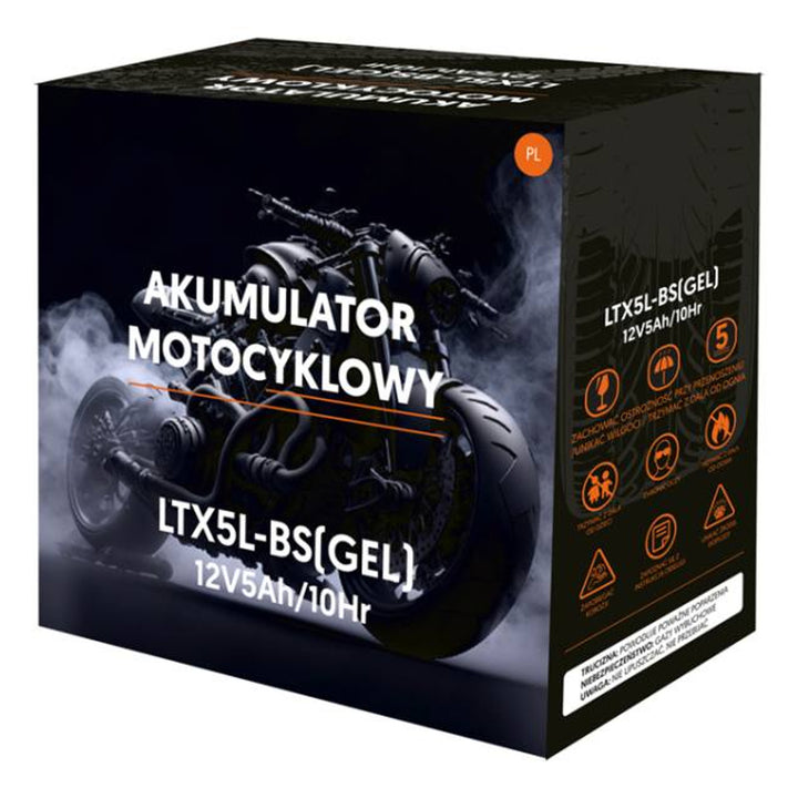 Lamex gél akkumulátor, motorkerékpár, 12V, 5Ah, LTX5L-BS