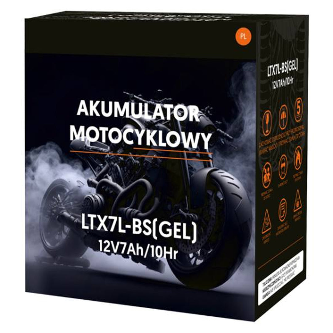 Gél akkumulátor Lamex, motorkerékpár, 12V, 7Ah, LTX7L-BS