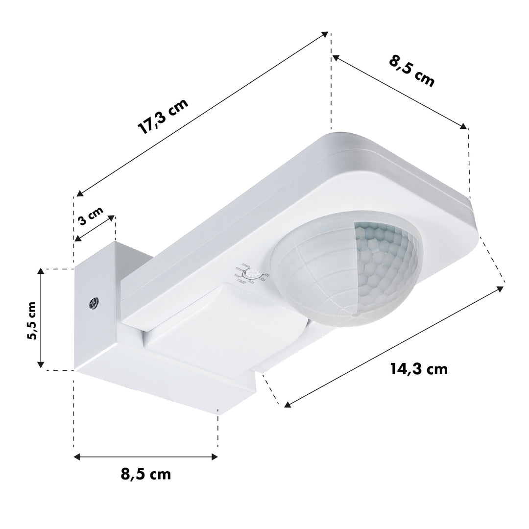 Maclean PIR mozgásérzékelő, infravörös, IP65, max 2000W, MCE243, 2 db