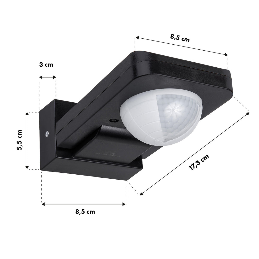 Maclean PIR mozgásérzékelő, infravörös, IP65, max 2000W, fekete, MCE243 B, 2 db