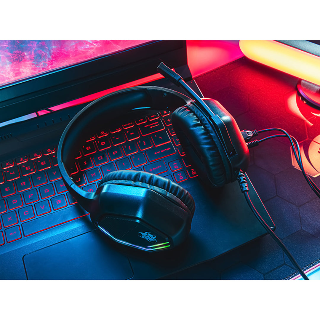 Tracer gaming fejhallgató, RGB háttérvilágítás, összehajtható mikrofon, Gamezone GZ X3